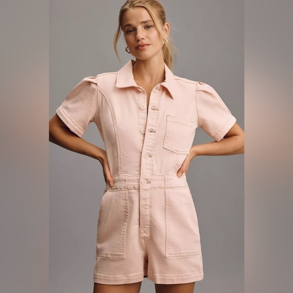 Anthropologie Pants - New with tags Anthropologie Kit Utility romper by Pilcro in pink